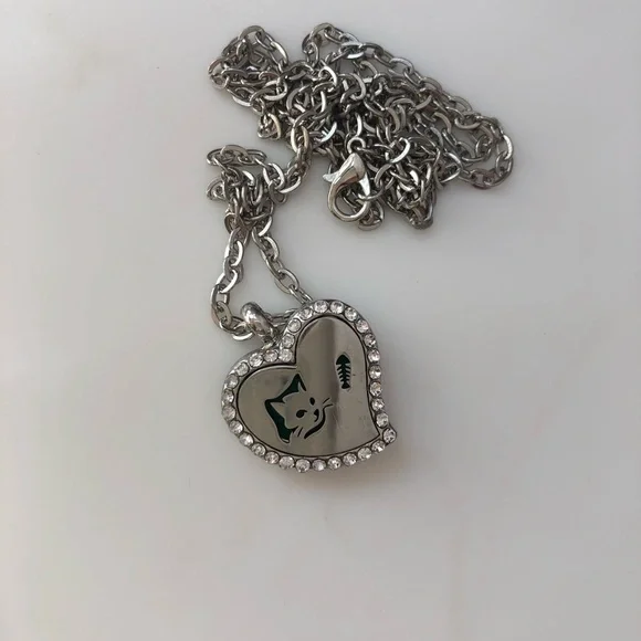 OPTIONS Antique Silver Stone Aromatherapy Pendant Essential Oil Diffuse Jewelry - Picture 8 of 9